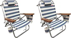OmniCore Designs Multi-Position Wood Arm Beach Chair (2-pk)