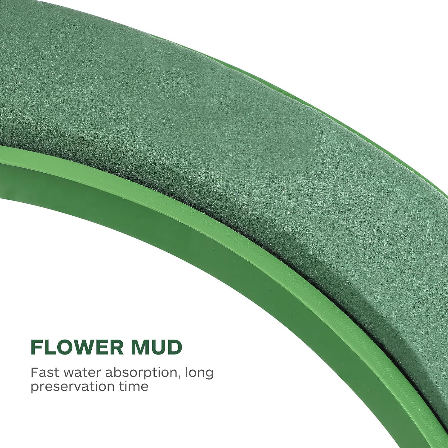 Toddmomy 16.5" Floral Foam Ring with Suction Cup for Wedding Car Decorations, Large Wet Flower Foam Wreath Base for Fresh & Artificial Arrangements