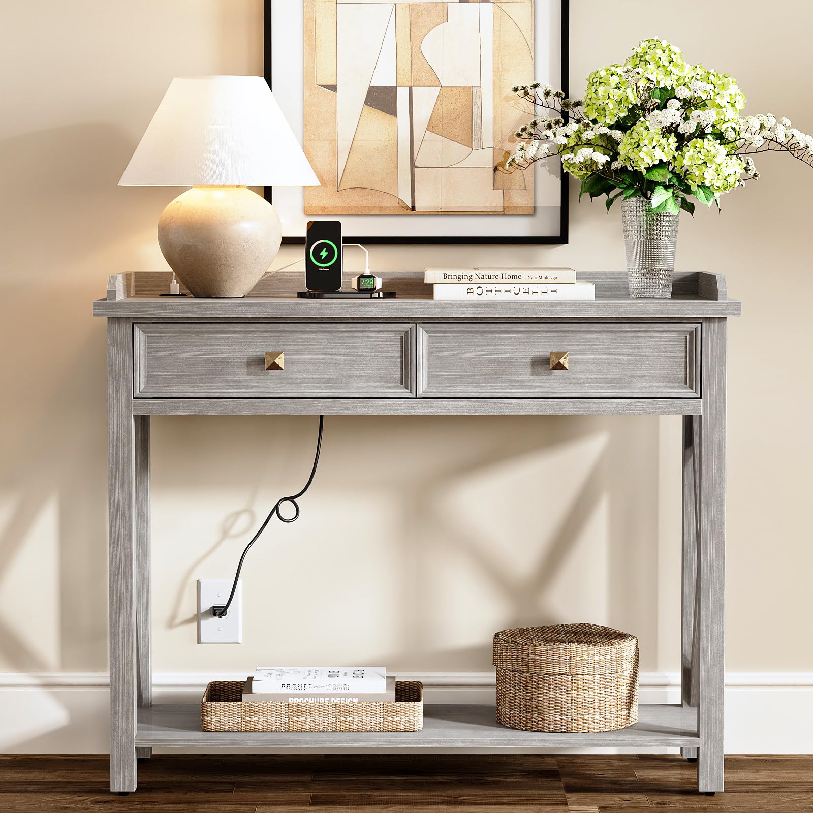 Karlott Console Table with Charging Station