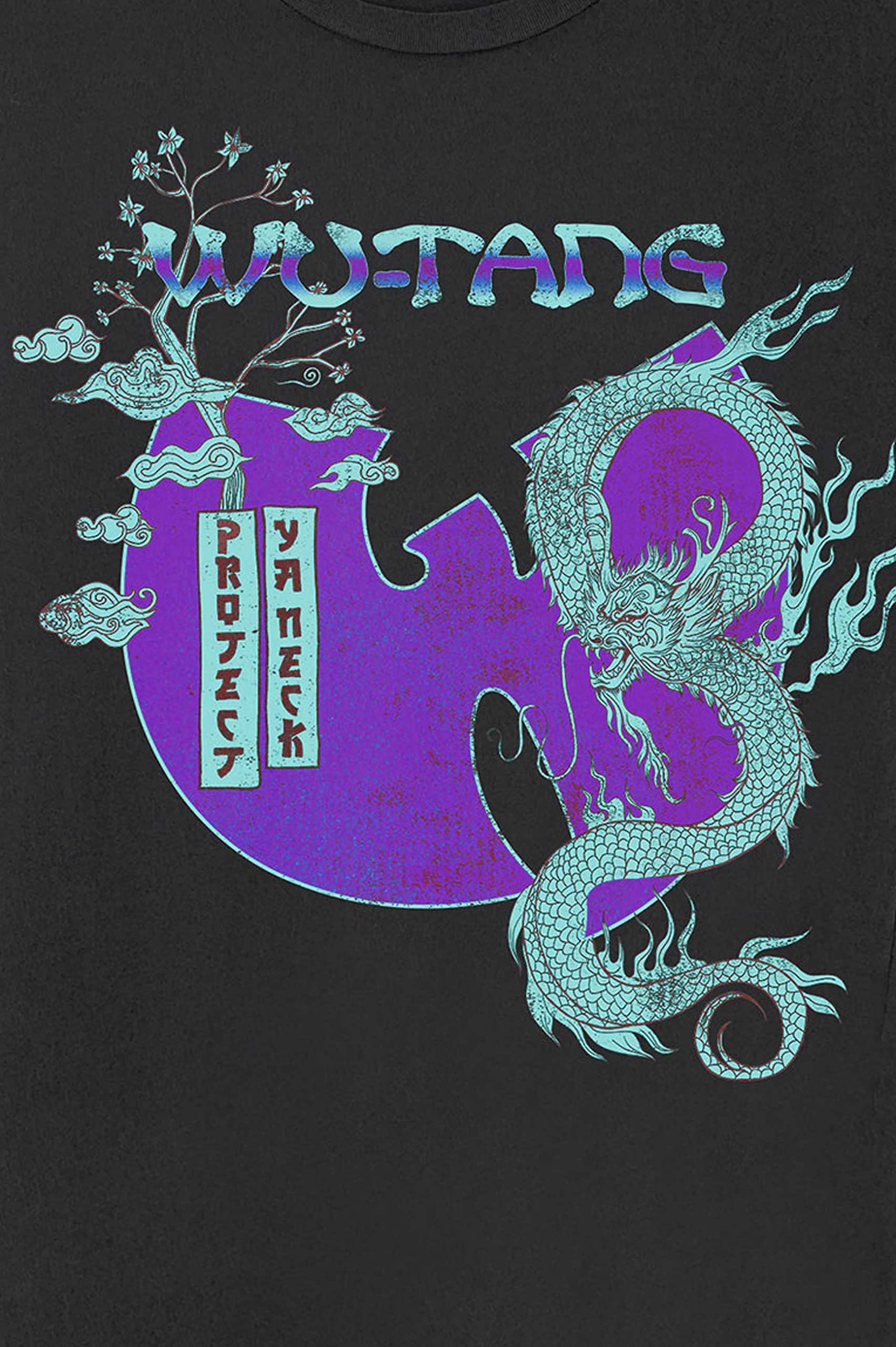 Wu-Tang Clan T Shirt Dragon Bonsai Band Logo Nouveau Officiel Homme Noir