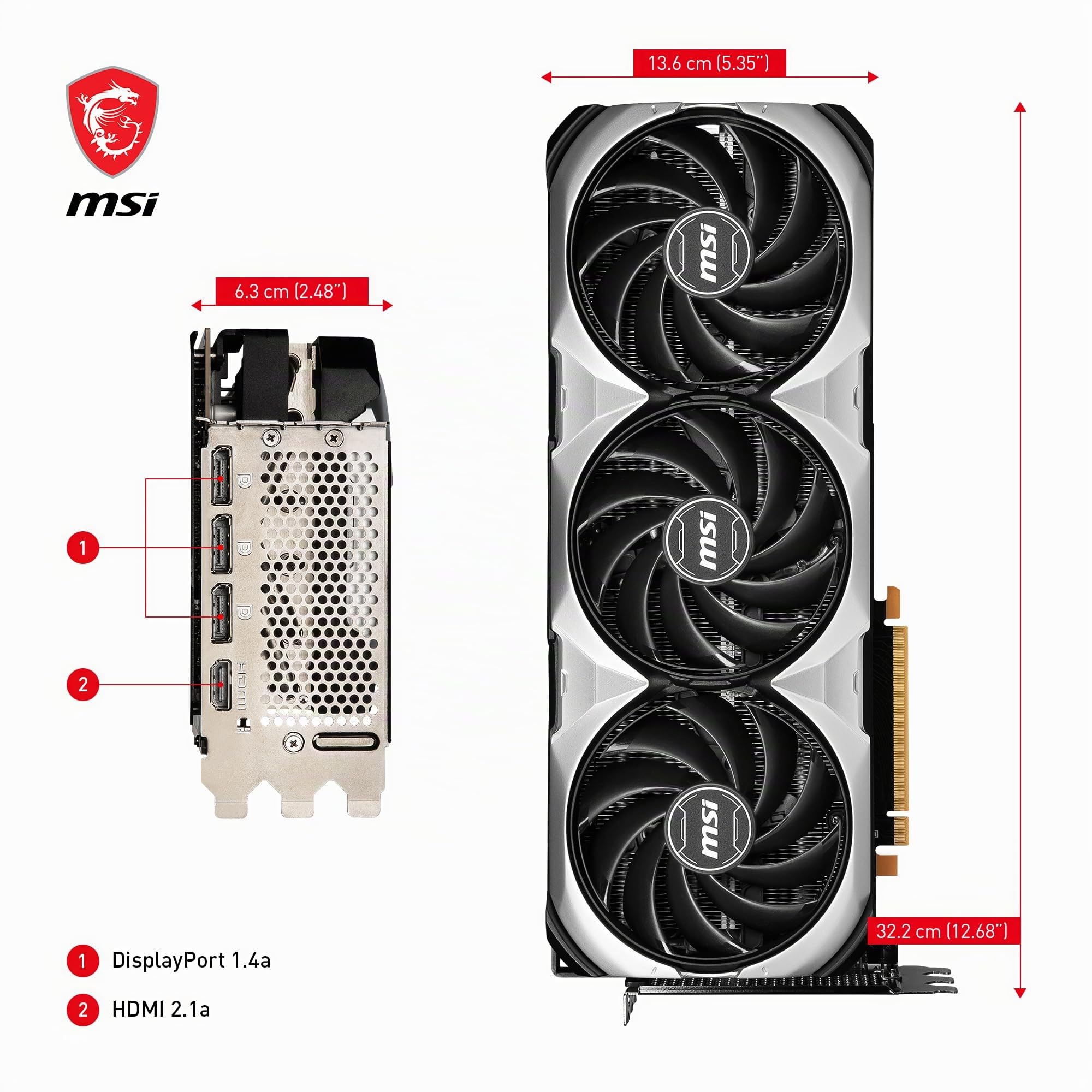 msi GeForce RTX 4080 16GB VENTUS 3X OC Scheda video gaming - 16GB GDDR6X, 2550 MHz, PCI Express Gen 4, 256-bit, 3x DP v 1.4a, HDMI 2.1a (Supporta 4K & 8K HDR)