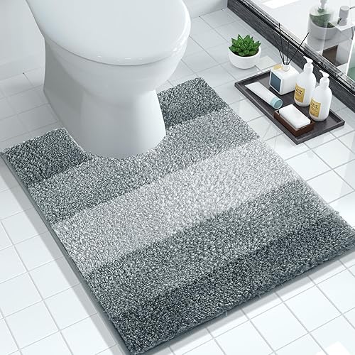 Miniatura 8 de Yimobra Alfombras de baño, lujosas, suaves y cómodas, de microfibra absorbente, extra gruesas, antideslizantes, peludas, lavables a máquina, para