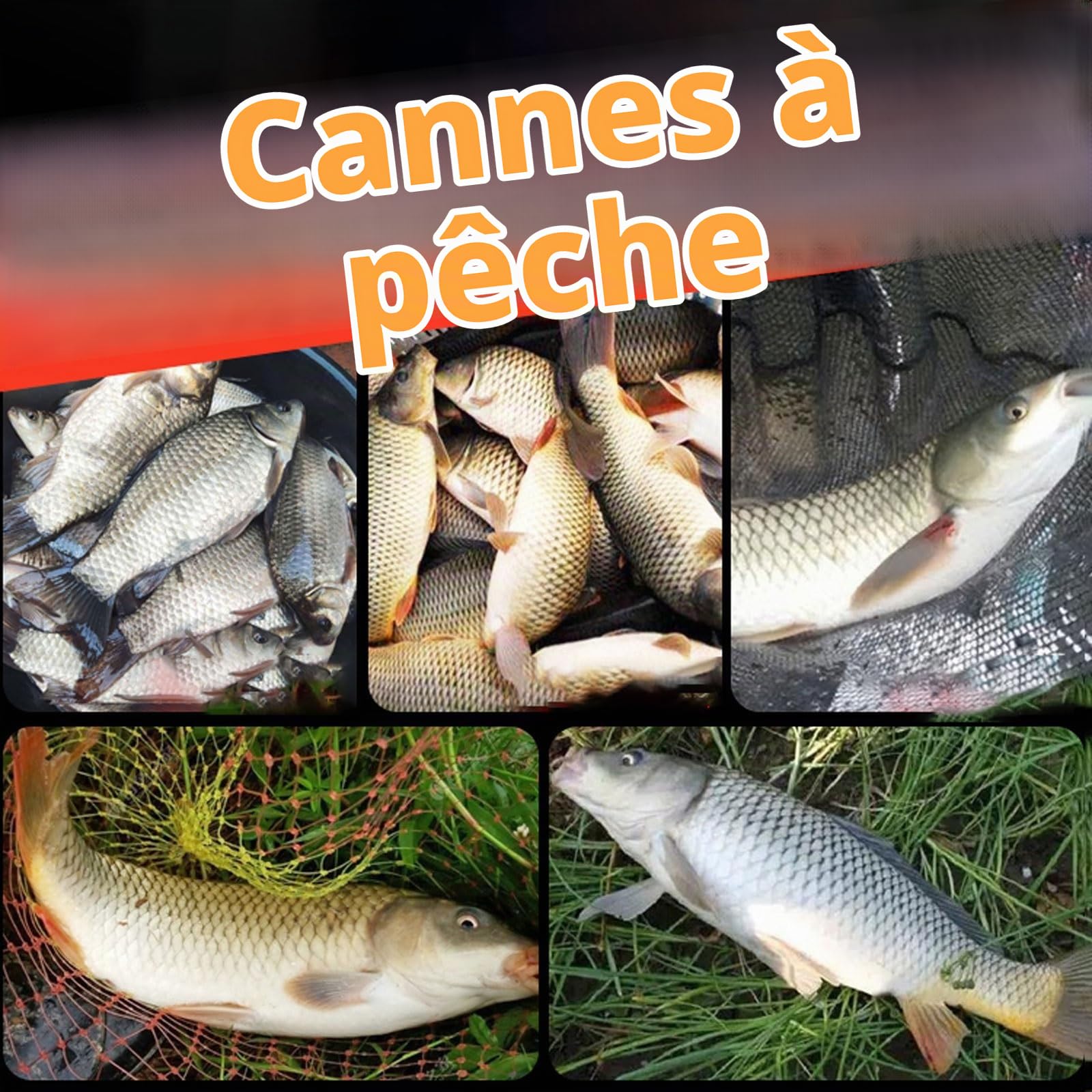 Canne A Peche Telescopique De Fibre De Carbone 6h19tone 3.6m-10m Canne à PêChe Chinoise Canne A Carpe RivièRes Lacs RéServoirs Ruisseaux éTangs(4.5m)