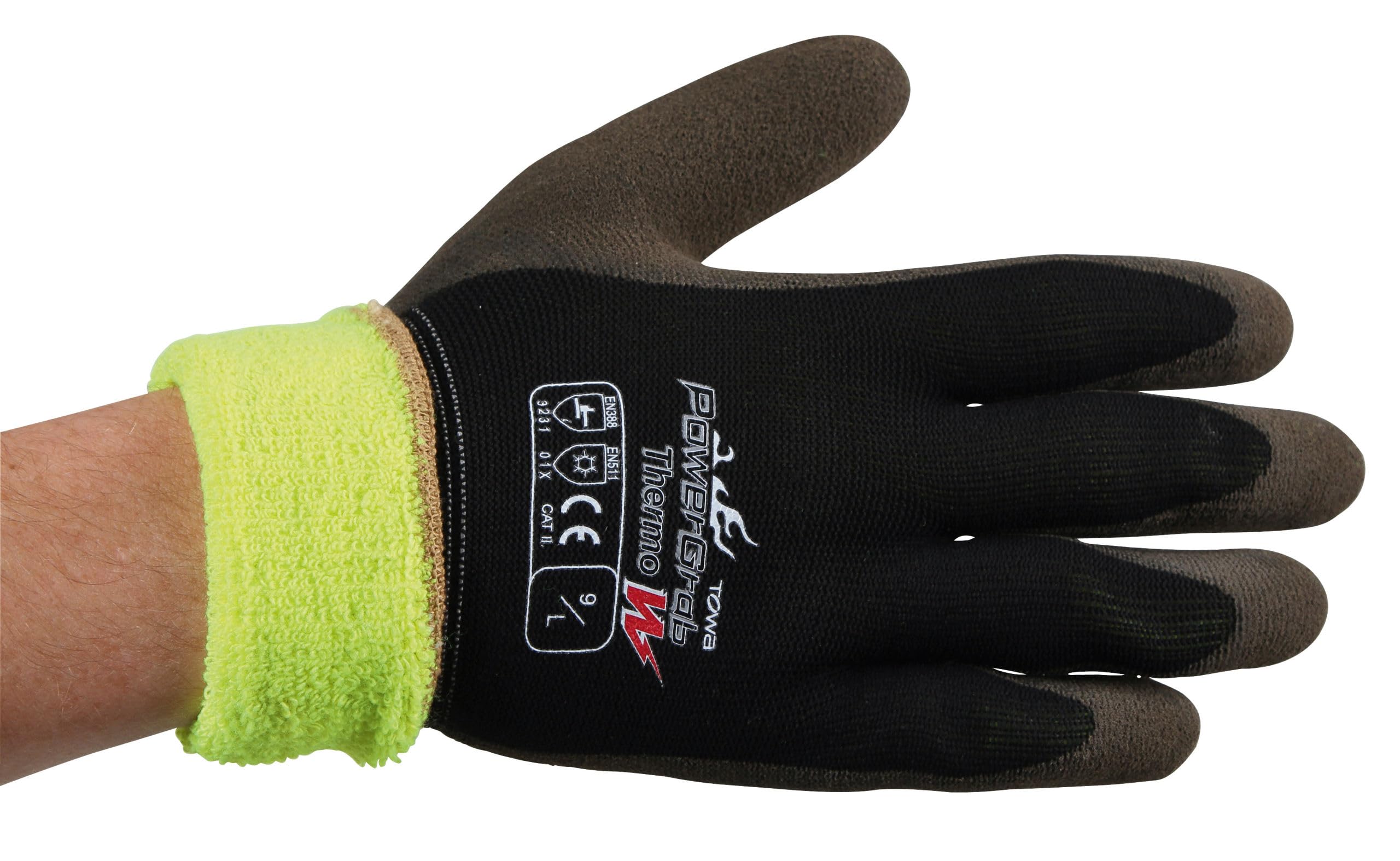 Kerbl 297582 PowerGrab Thermo rękawiczki zimowe, lateks z 2-warstwową podszewką akrylową, rozmiar: 8