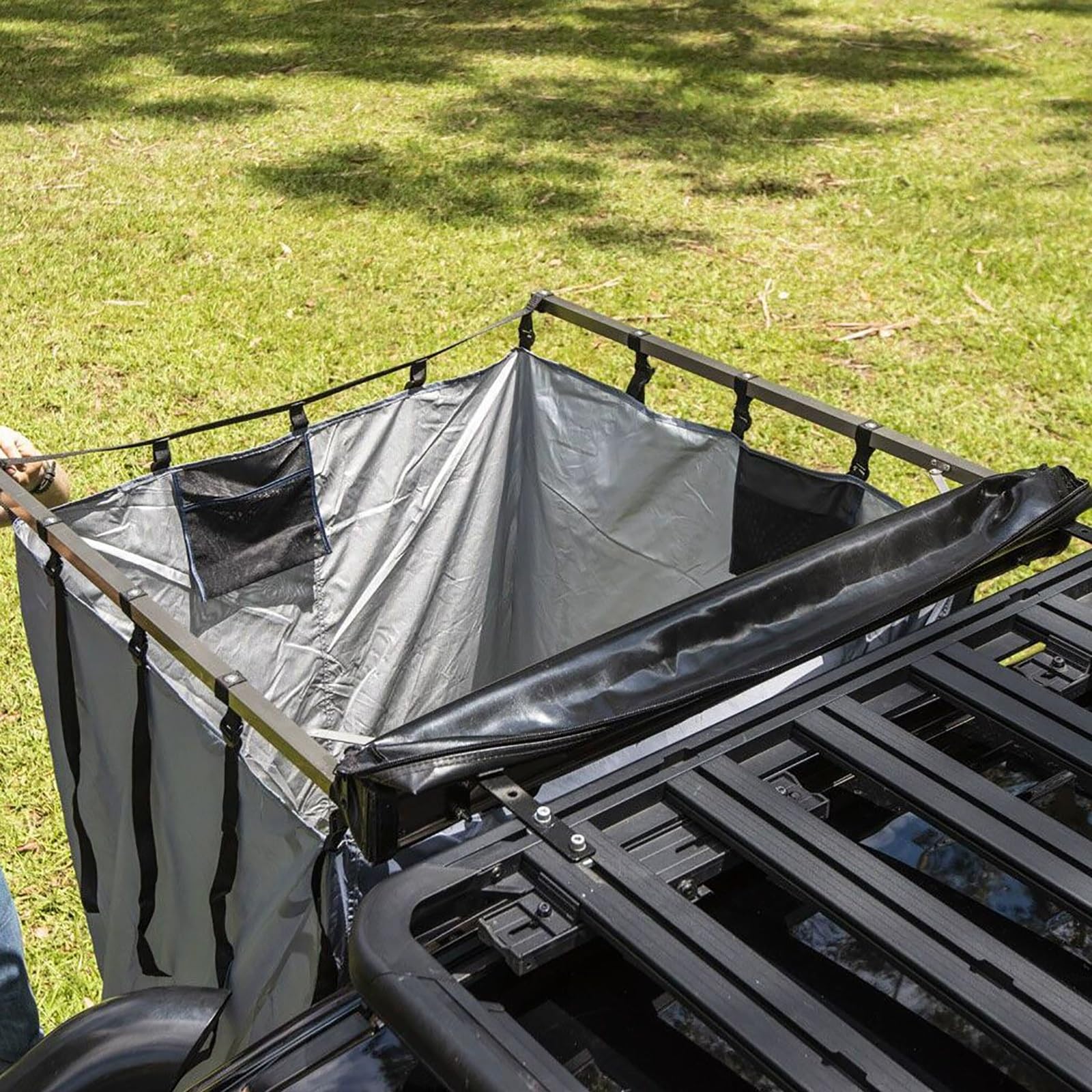 Markisen-Duschzelt mit Dach, Umkleidekabine Mobil mit PVC-Reiseabdeckung, 100 X 150 cm, Wasserdichtes Duschzelt Camping, Tragbarer Temporärer Umkleidezelt