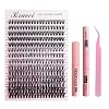 Lash Extension Kit DIY with Adhesive Remover for Safe Removal, 280 Clusters 9-16mm, 30D Volumes, Bond Glue, Sealant, Tweezers, Home Use Eyelash Starter Kit