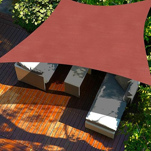 Cool Area Toldo parasol rectangular de 11 x 11 pies, para exteriores, para patio, terraza, jardín, terracota (tamaño personalizado)