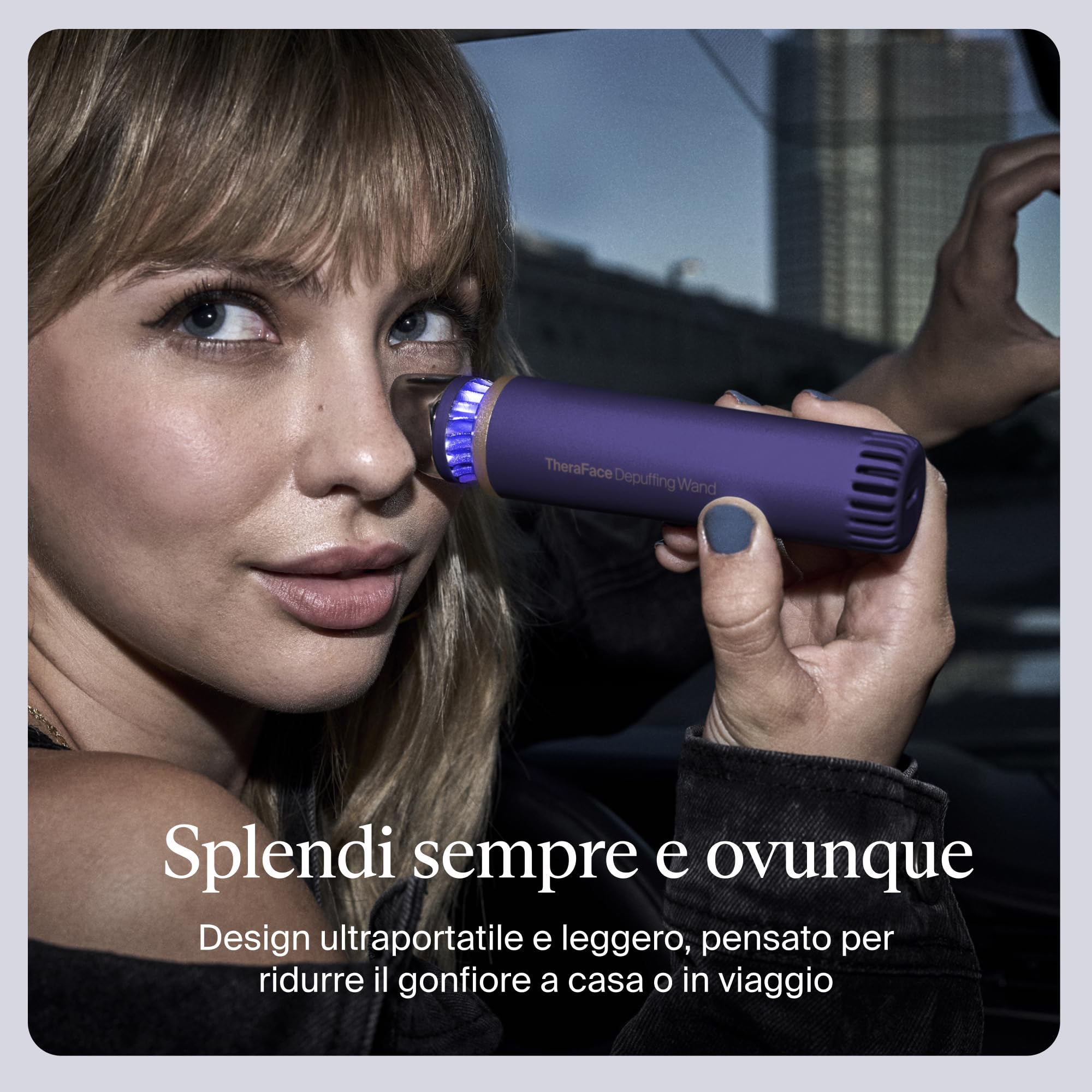 TheraFace Depuffing Wand di Therabody – Trattamenti viso a freddo e a caldo per ridurre il gonfiore e illuminare -Viola
