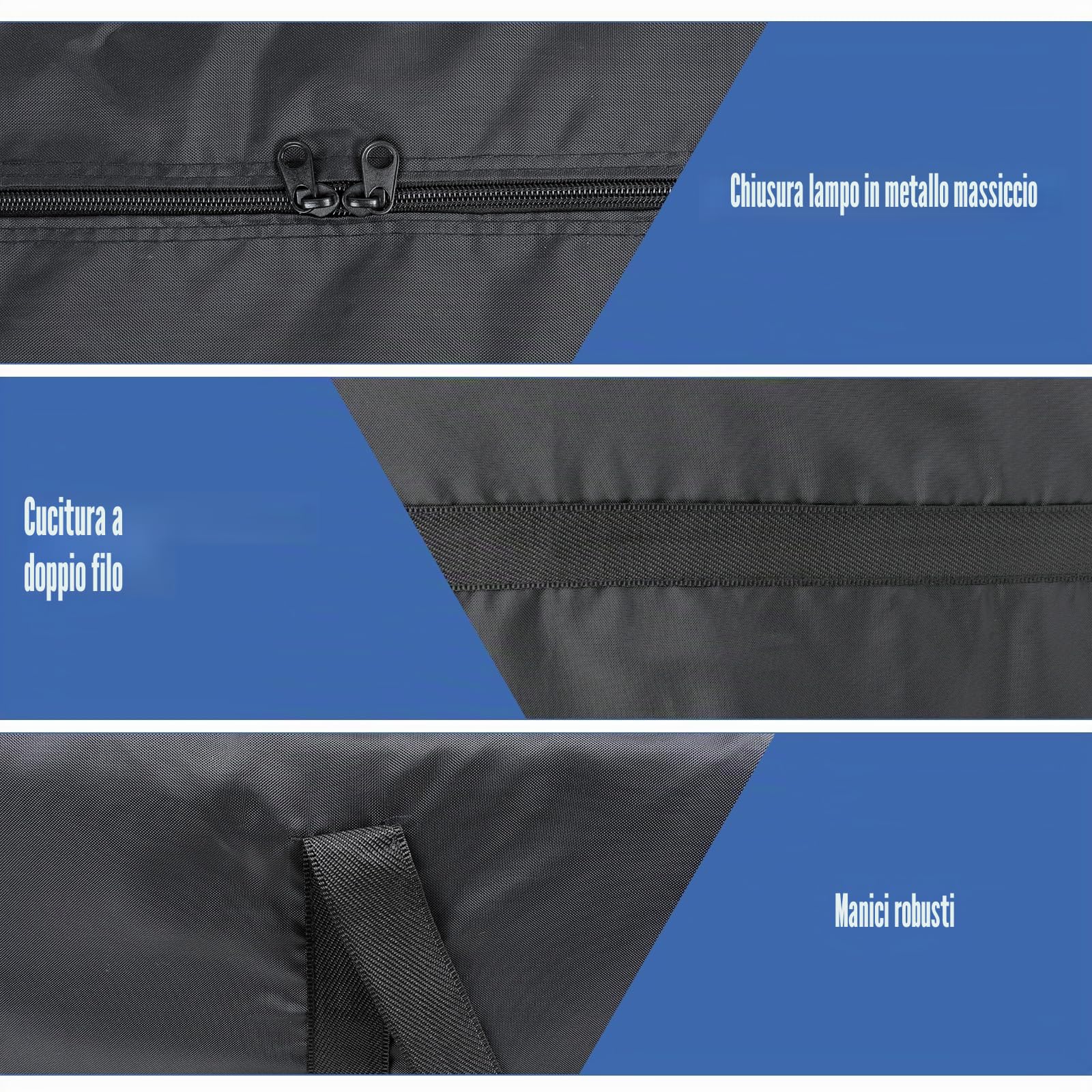 Cozary 180L Borsa di Stoccaggio, 600D Oxford Borsa per Cuscini da Giardino con Maniglia, per Biancheria da Letto Materassi Coperte Trapunte e Cuscini - 100x55x33 CM, Nero