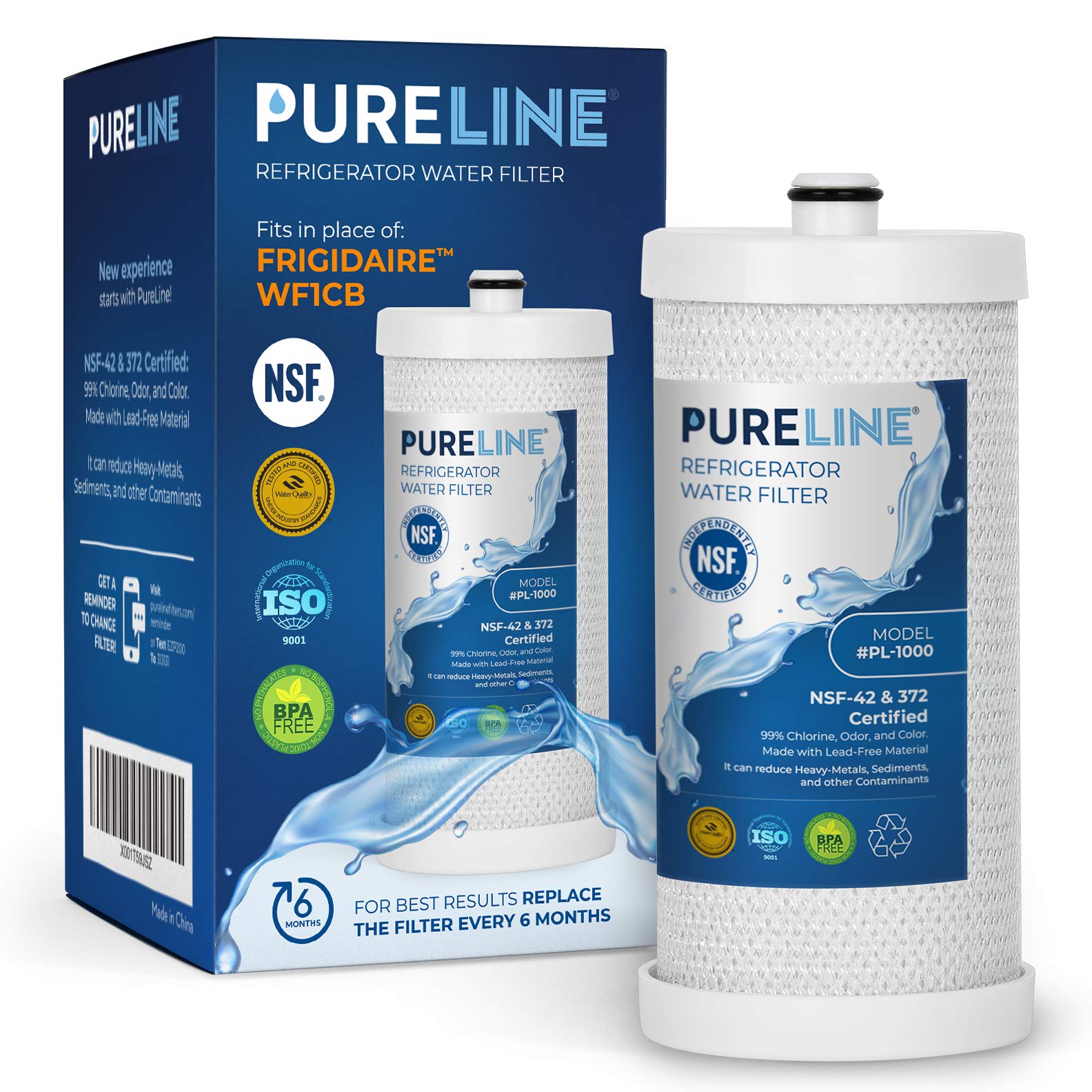 Pureline WF1CB Replacement for Frigidaire WF1CB PureSource NGRG 2000 Refrigerator Water Filter - Reduces Bad Taste Odor