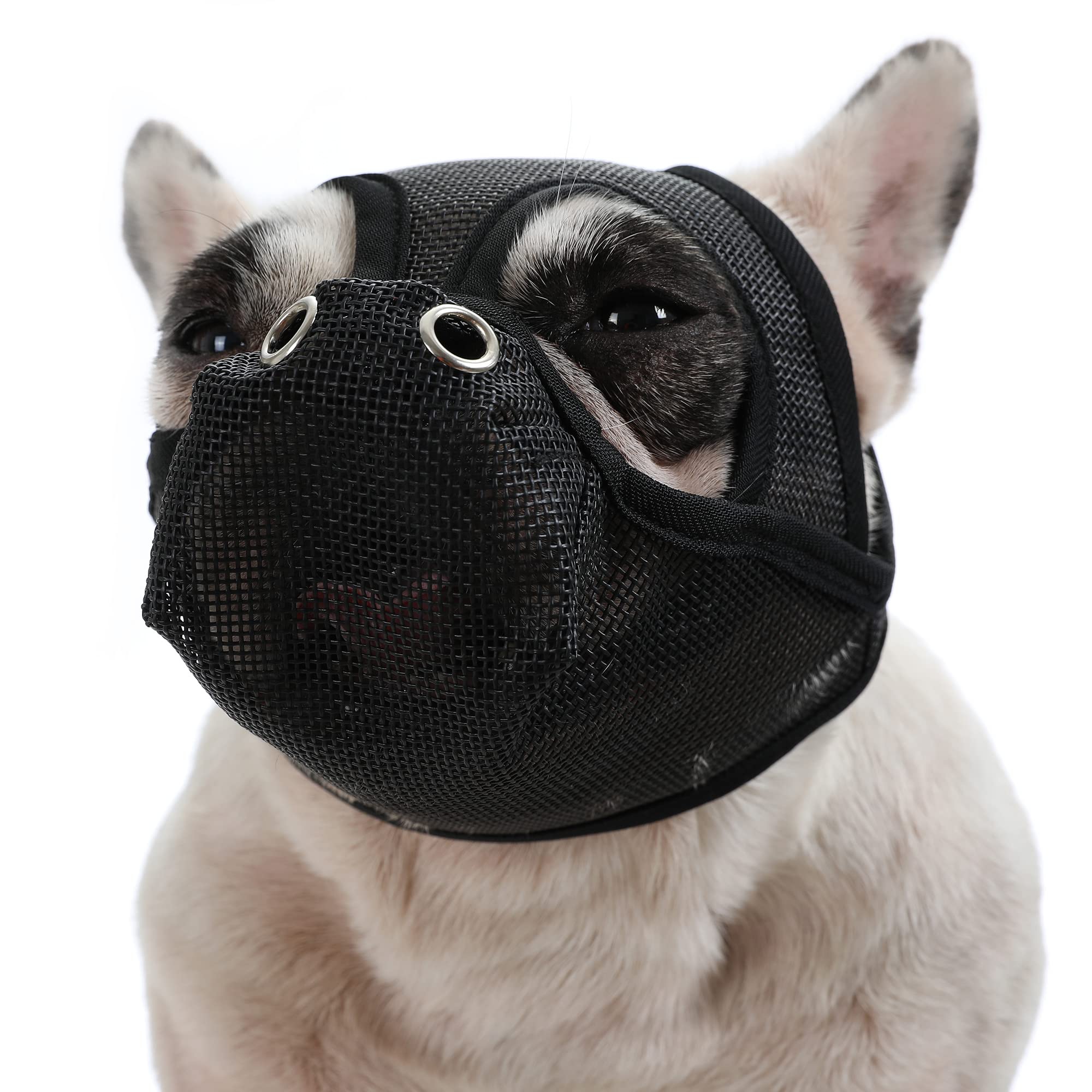 Dog Muzzle Breathable Mesh for Short Snout Dogs Biting Barking