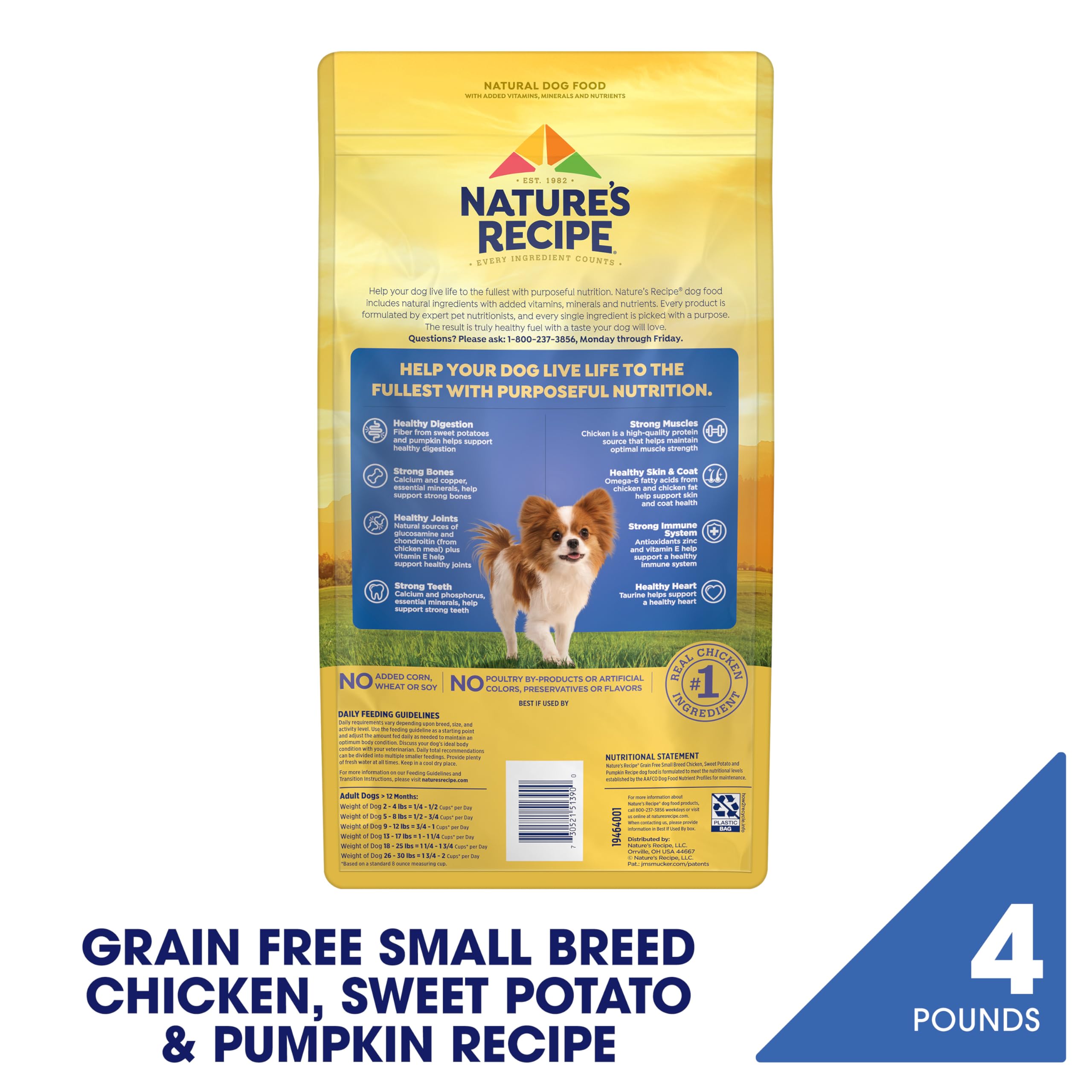Nature's Recipe Grain Free Small Breed Easy to Digest Real Chicken Dog Food 4lbs