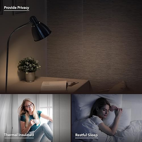 Miniatura 4 de GoDear Design Persianas verticales ajustables opacas, puerta con aislamiento térmico, persianas de puerta corrediza de patio, riel extensible de