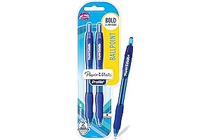 Paper Mate Profile Bold Ballpoint Pens, 2-Count (Blue, 1.4mm)