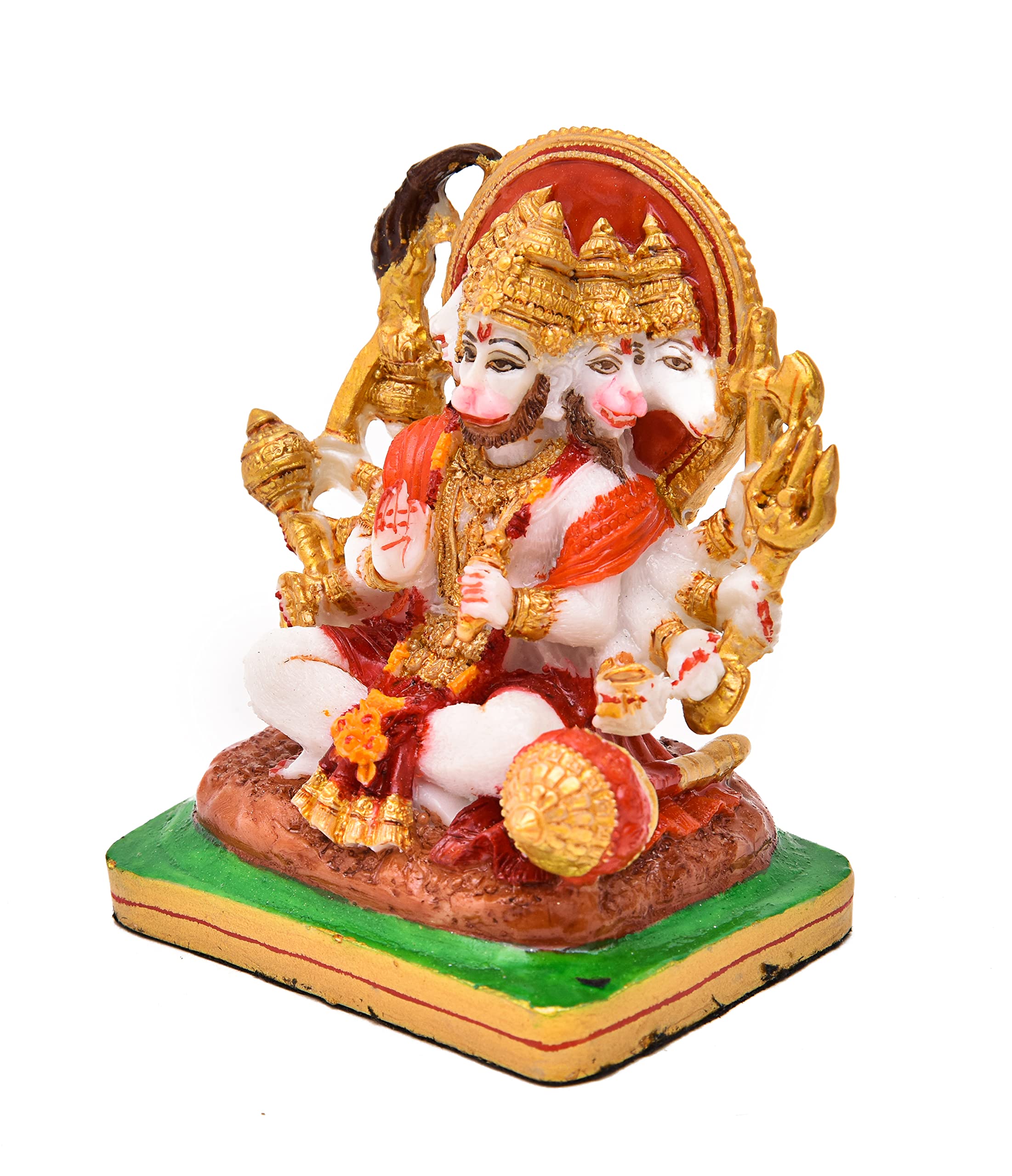 Archna Handicraft Polyresin Bhagwan Panchmukhi Hanuman Ji/Bajrangbali Marble Dust syntheric for Pooja Room (4 x 2 x 3) - Image 5 thumbnail