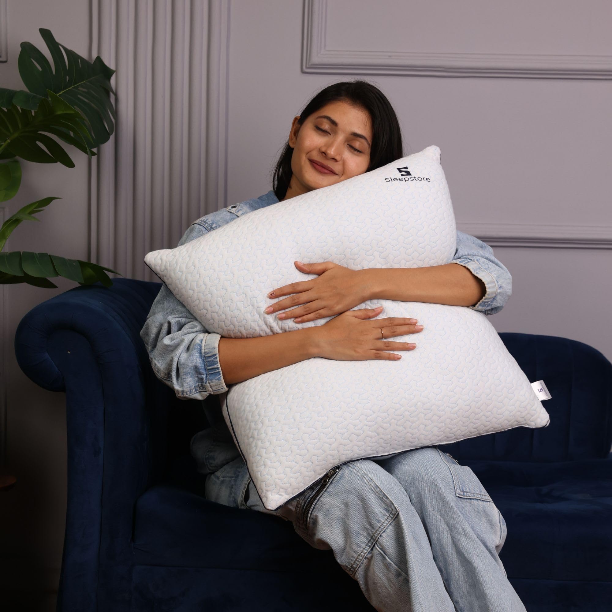 SleepStore Fibrom Cushion Pillow for Relaxing, Pack of 2, 24x24 Inch | Medium Firm Support | Versatile Pillow for Back, Side & Sofa Use | Soft Fiber Foam Comfort-picture-15
