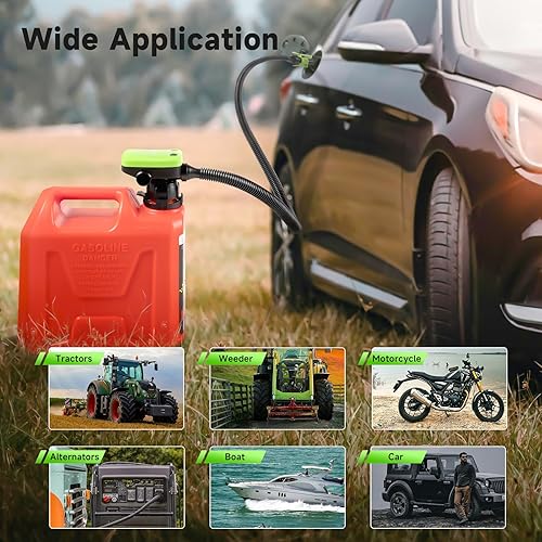 Miniatura 7 de Bomba automática de transferencia de combustible con sensor de parada automática (3.2 GPM), bomba de transferencia automática de manguera recargable