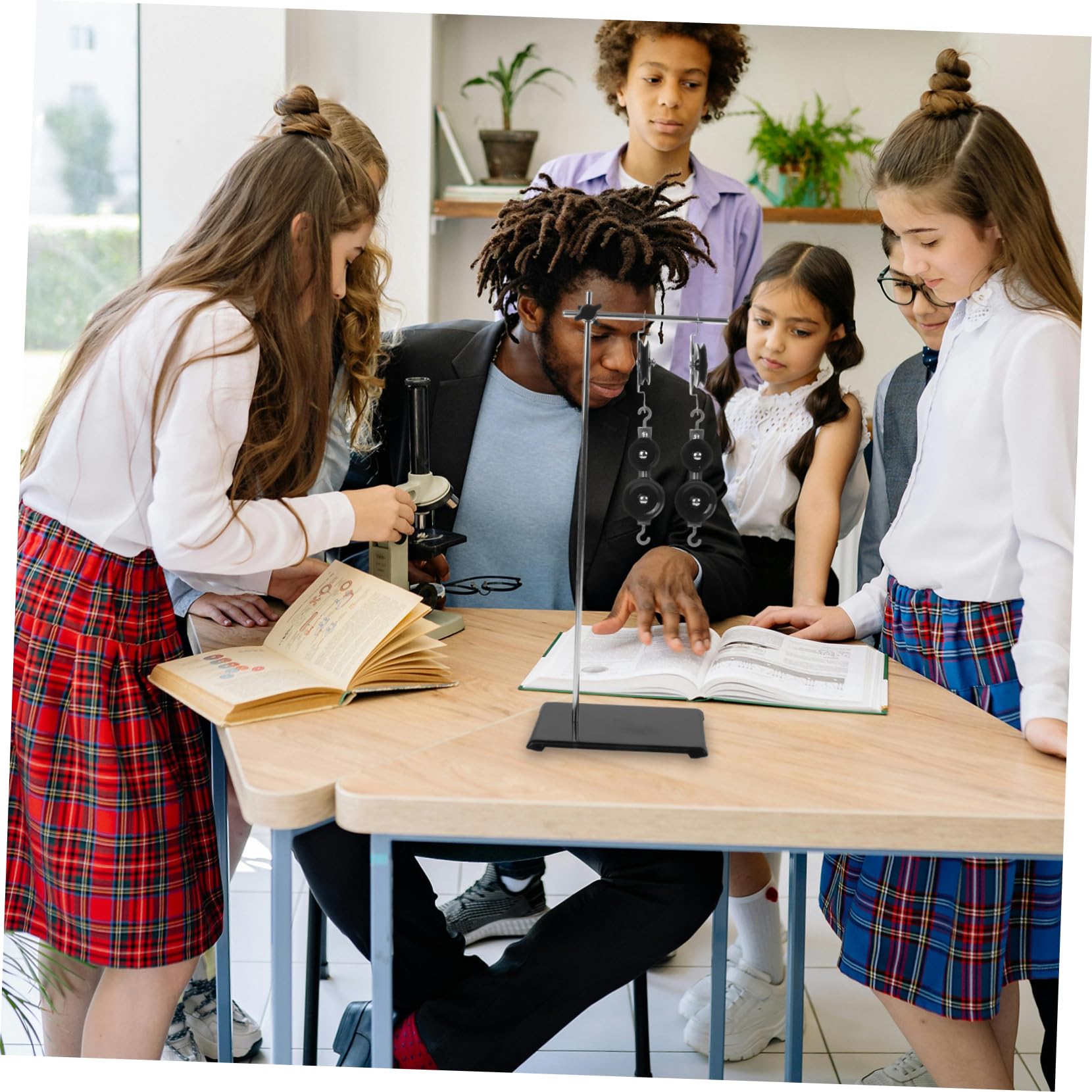 ULTECHNOVO 1ensemble Kit De Poulies Expérimental Pour Enseignement Physique Équipement De Laboratoire Avec Support Et Poids Pour Expériences Mécaniques
