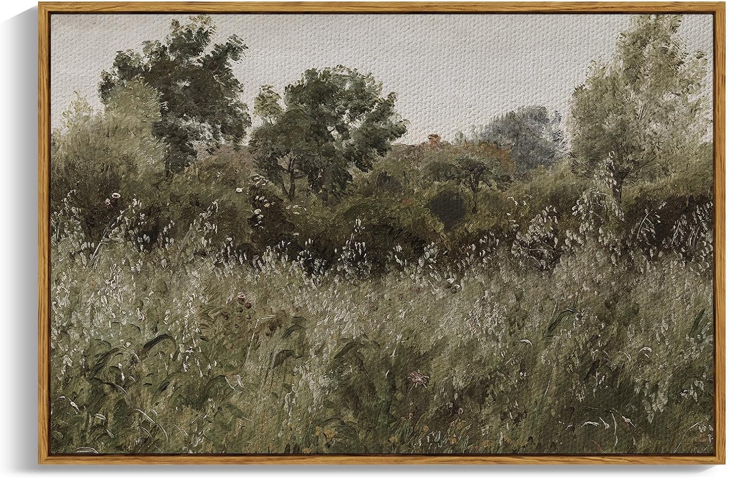 InSimSea Framed Canvas Wall Art, Countryside Field Modern Farmhouse Decor, Canvas Wall Art for Bedroom, French Country Decor, 24"x36" Grassland 36"L x 24"W