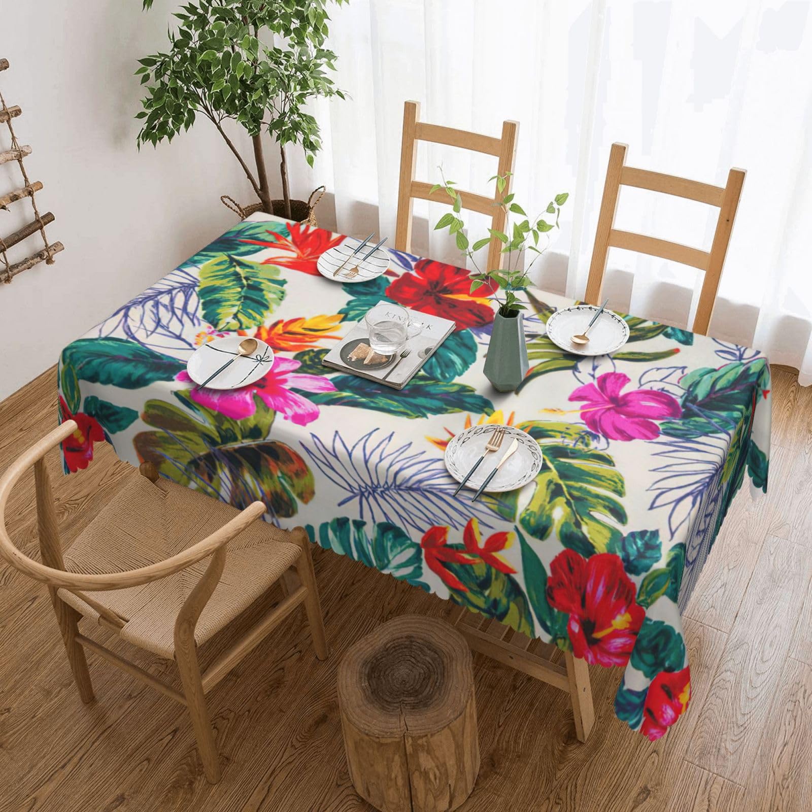 Nappe rectangulaire dentelle pour table de salle à manger aux motifs floraux