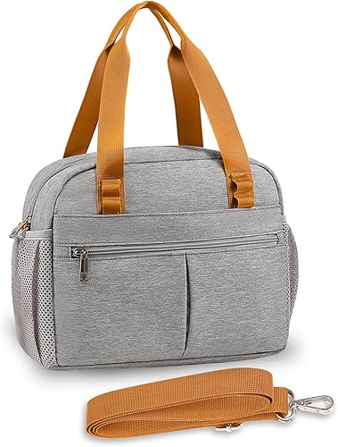 HSHPX Lonchera para mujer, lonchera con aislamiento para adultos, grande, reutilizable, con lazo de correa, linda hielera portátil con correa