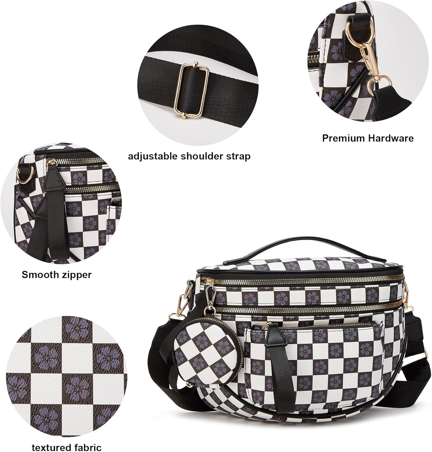 Crossbody Purse for Women Small Crossbody Bags Trendy Vegan Leather with Adjustable Shoulder Straps Gift for Mother Wife Mom - Image 4