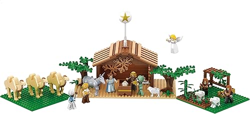 Miniatura 6 de Ultimate Play Set – Belén grande para interiores, 15 personajes, árboles, juegos cristianos construibles para niños, regalo perfecto para Navidad