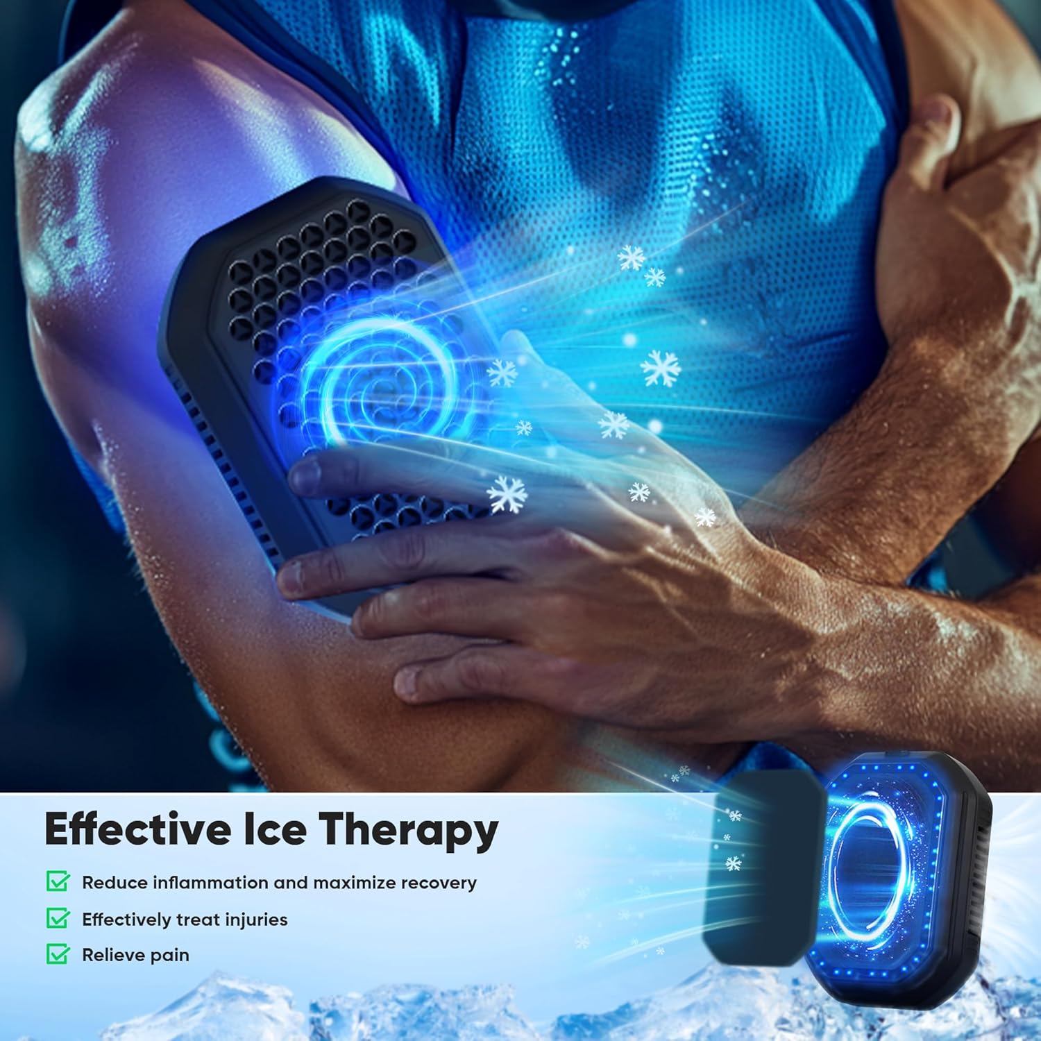 review Cold Therapy Machine, Instant Heat and Cold Therapy for Body Pain Relief, Sports Muscle Recovery, and Joint Stiffness, Compact and Portable Cold Pack with Cold Compress & Heating Pad