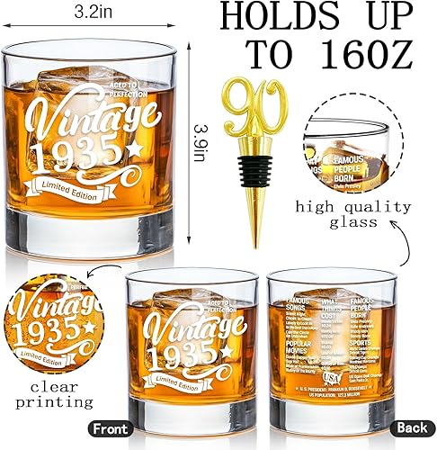 Miniatura 8 de Vasos antiguos de 1974  Vintage 1974 información de antigüedad 10.25 oz Whisky Rocks Glass  50 cumpleaños envejecido a la perfección  regalos de 50