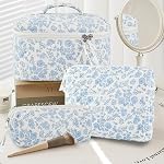 GISMTR 3PCS Sac de maquillage, Sac de toilette pour femmes, Grand sac de maquillage esthétique, Coquette Maquillage Sac de bain pour femmes