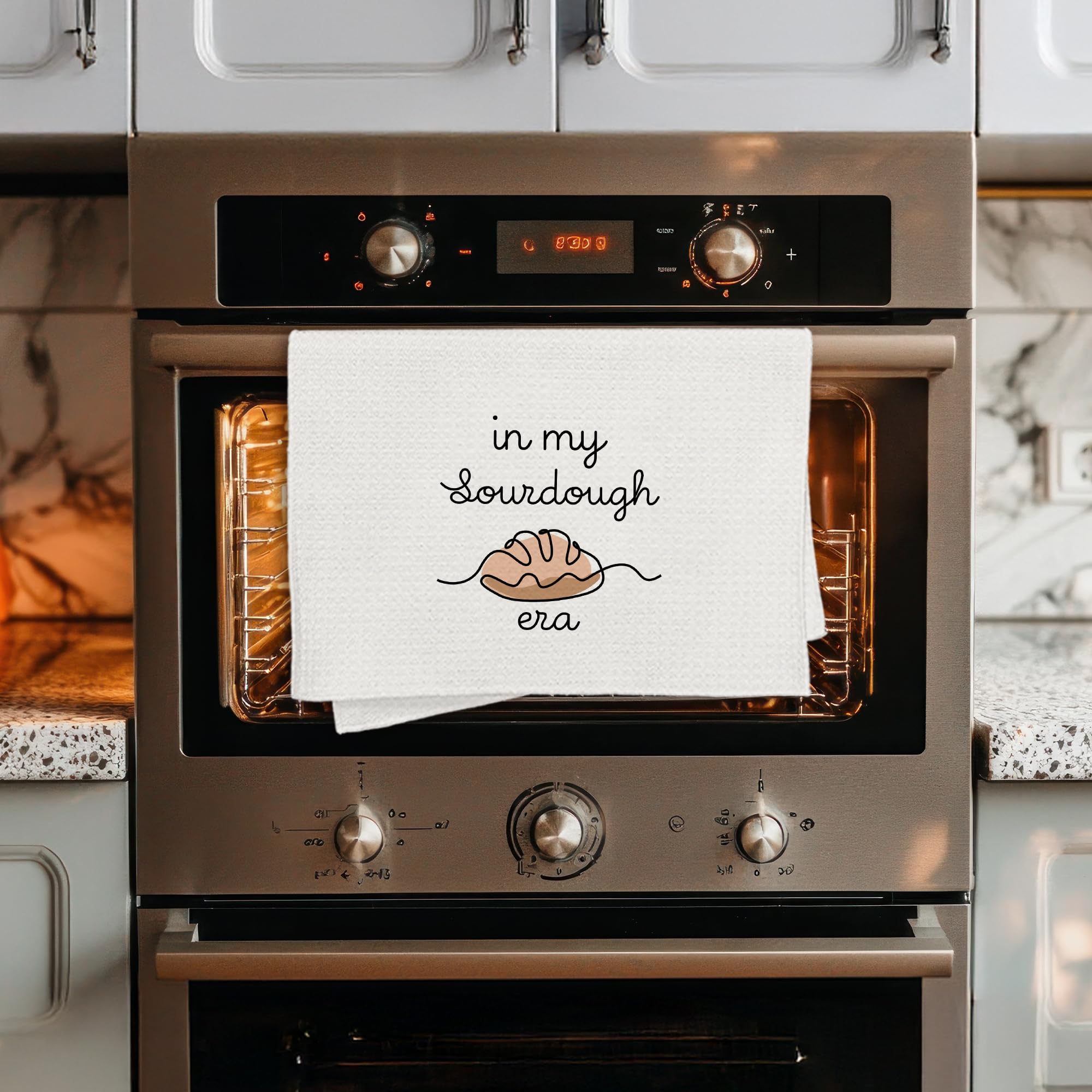 in My Sourdough Era Baking Kitchen Towels, Bread Maker Gifts, Gifts for Sourdough Bakers Baking Lovers Decorative Dish Hand Tea Towels for Bakery Kitchen, 16x24 Inch