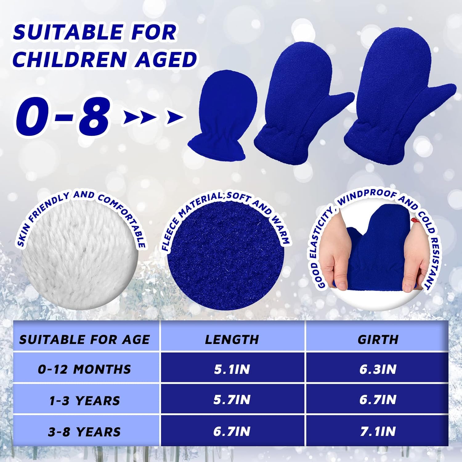 Syhood Kids Baby Winter Hat and Gloves Set Toddler Boys Knitted Beanie with Earflap Fleece Dinosaur Cap Gloves - Image 3