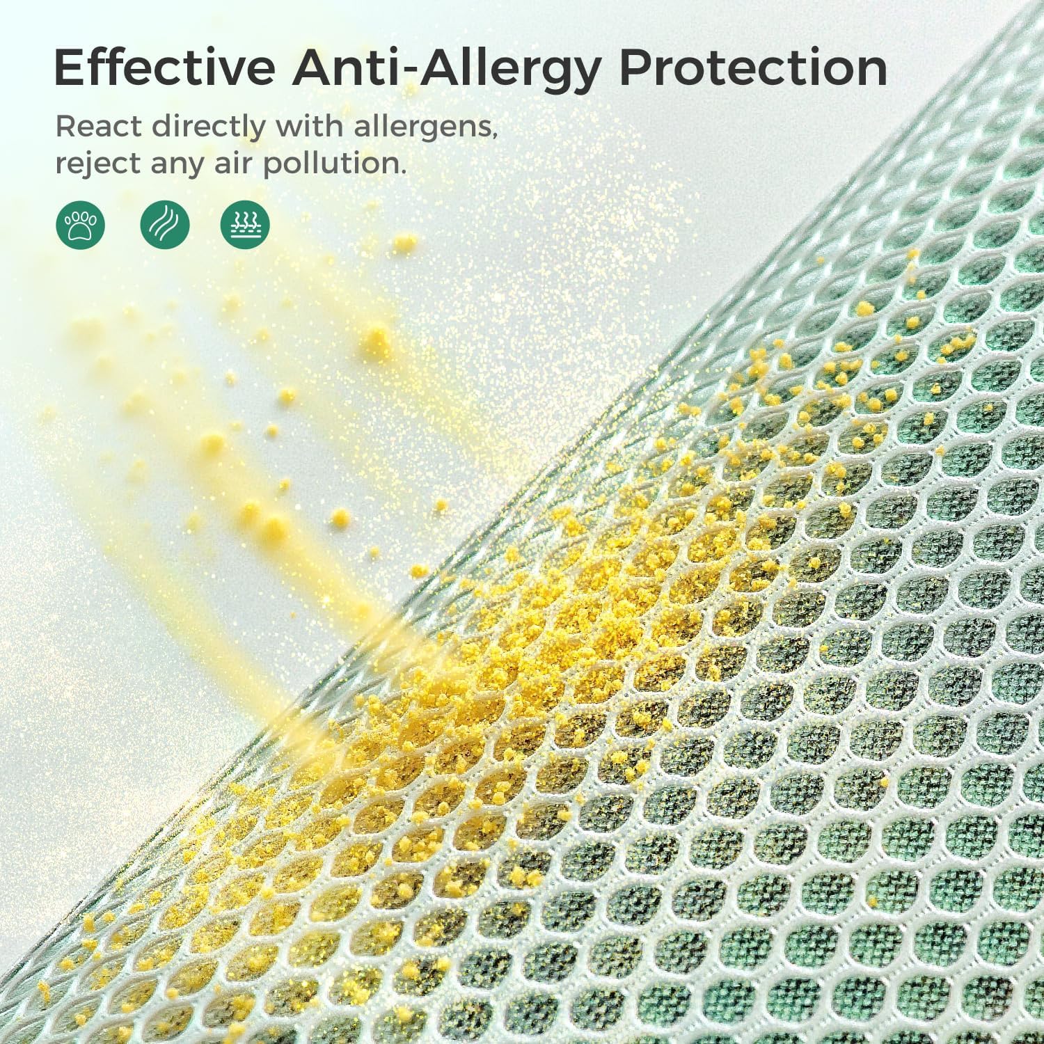 VOOPNU DH-JHD08 Air Filter Replacement 4-in-1 True H13 Filter for Pollen, Pet Dander, Hair, Smell, Dust - Pet Dander Version (Green), 2 Pack