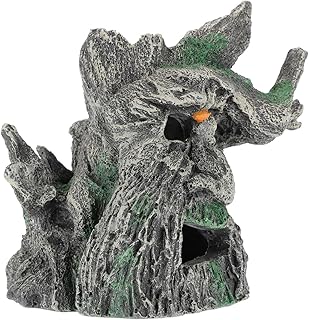 POPETPOP Buraco Pedra Tronco Ciclídeo Répteis Subaquático Resina Ornamento Oco Tartarugas Caverna Esconderijos Pequeno Réptil Betta Paisagismo Peixe Esconderijo Para Toco Decoração