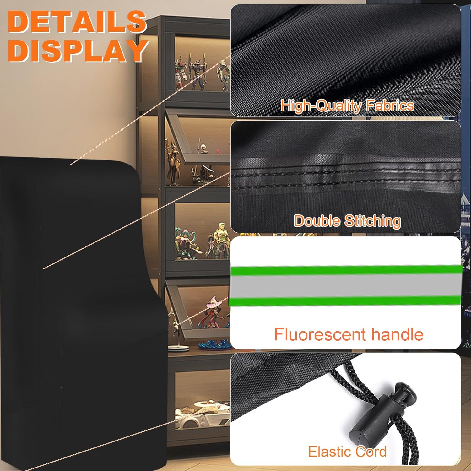 Arcade Table Cover, 600D Heavy-duty Waterproof Dust-Proof Covers for Indoors/Outdoors Arcade Game Machine Table ,All Weather Protective,31*22*66in,Black