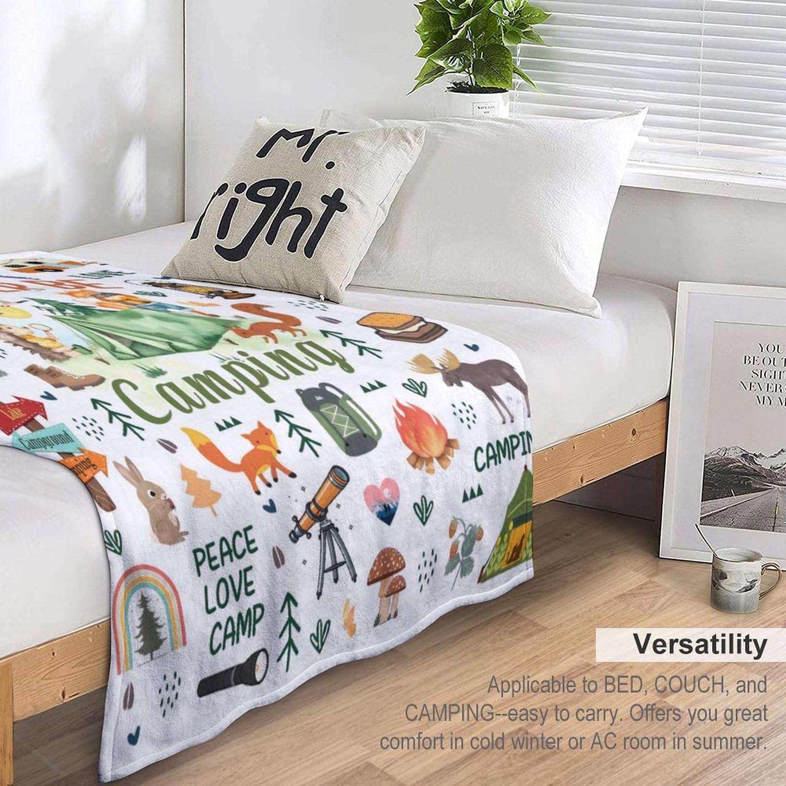 Magazasi Camping Blanket Gifts for Girls Women Ultra Soft Cozy Flannel Throw Blanket Camping Lovers Gift Ideas Campsite Outdoors RV Travel Hiking 50"X40"INCH - Image 4