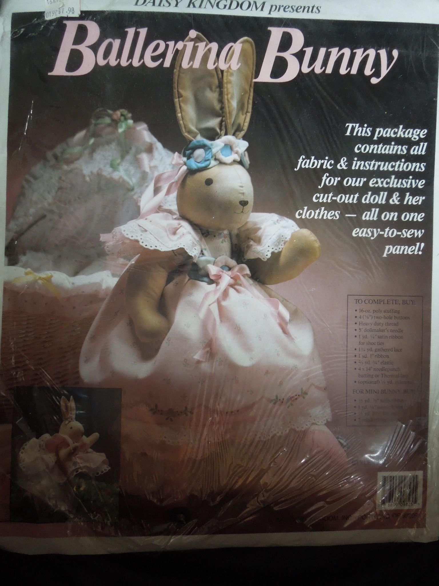 Daisy Kingdom Ballerina Bunny Fabric & Instructions #9825