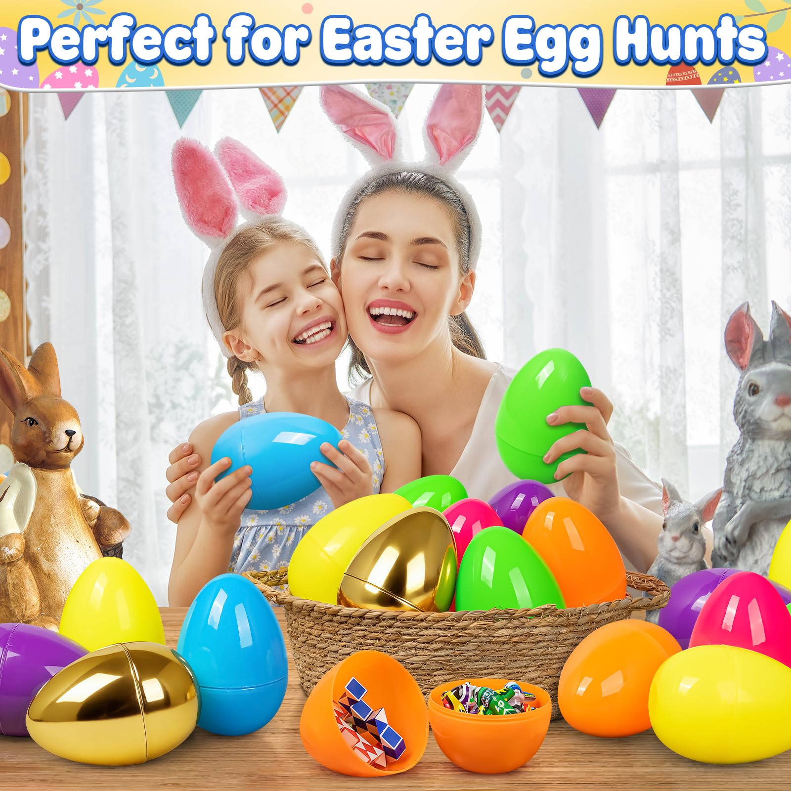 V-Opitos Jumbo-Ostereier, 15,2 cm, große Kunststoff-Ostereier, Großpackung, leere Eier für Ostereiersuche, Überraschungseier, Korbfüller, Oster-Partygeschenk für Kinder, 25 Stück