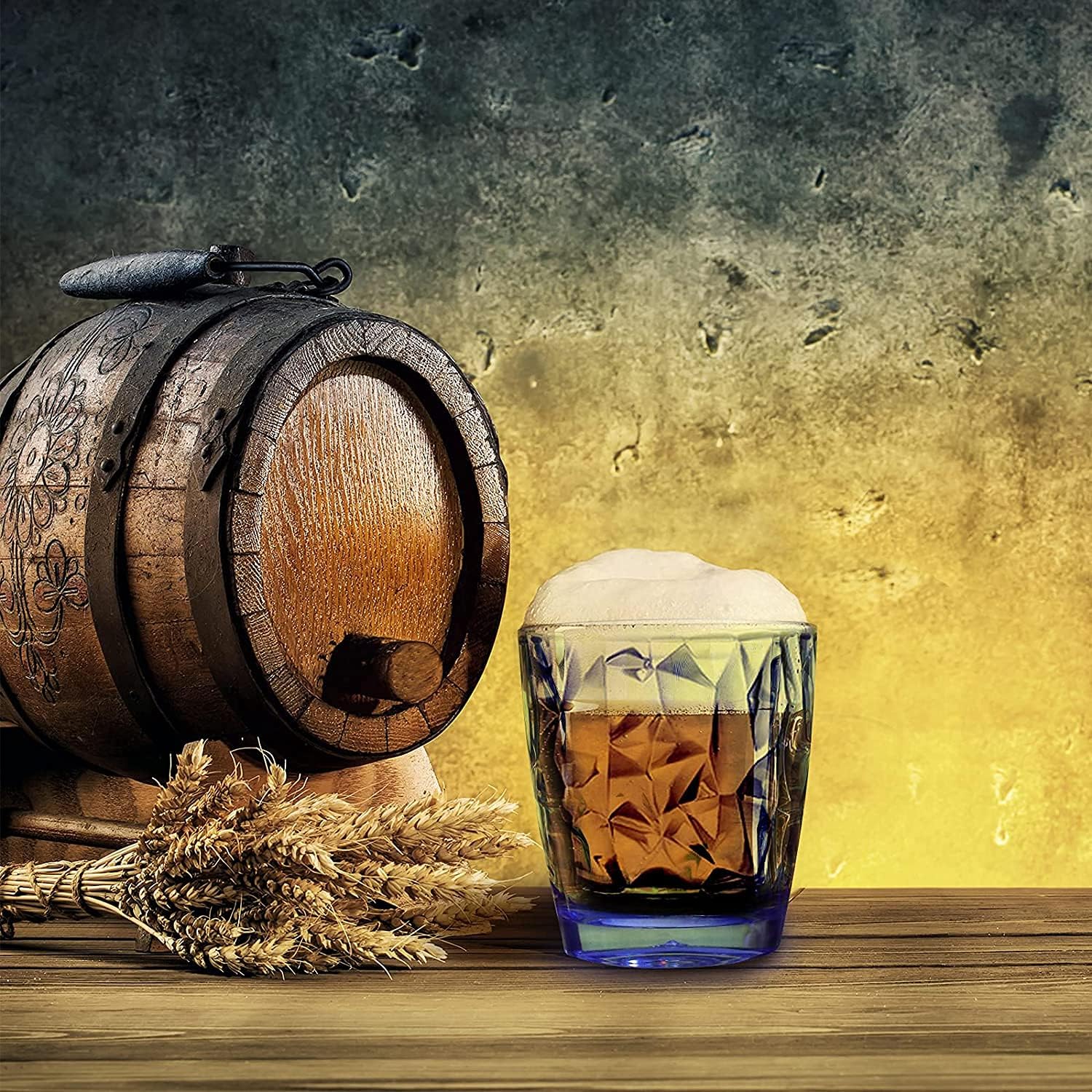 Topsky 10 oz Plastic Water Tumblers | Set of 4 Transparent Unbreakable Drinking Glasses Clear Acrylic Reusable Juice Wine Cups for Home Picnic Party, Dishwasher Safe, Stackable (Blue) - Image 6