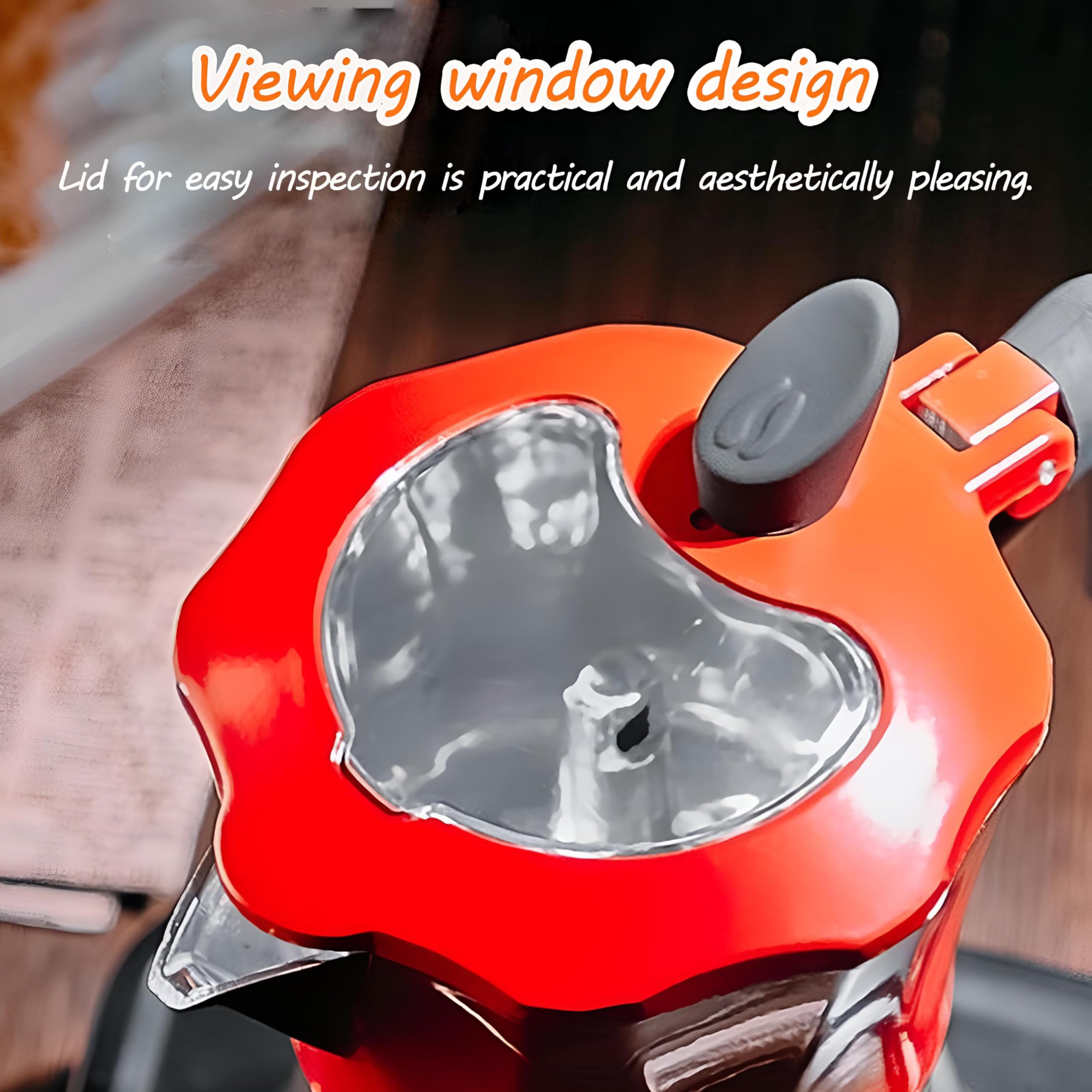Moka Pot 6 Tazze Rossa – Caffettiera Italiana In Alluminio, Per Espresso E Cappuccino Casalingo - 3