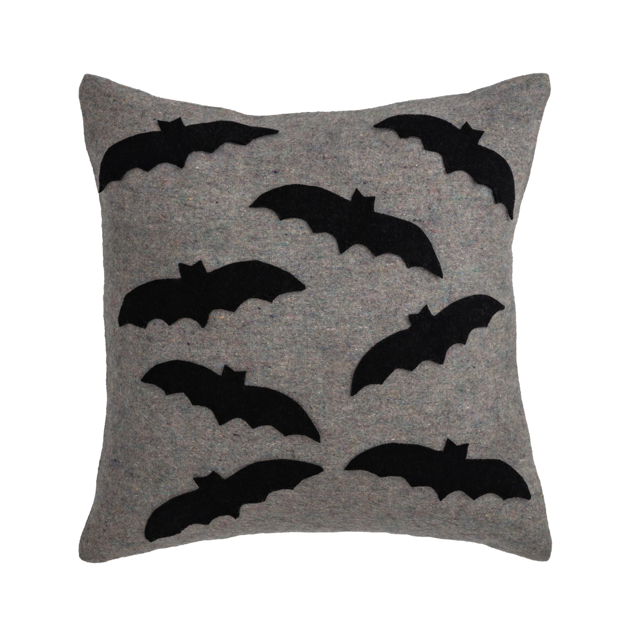 Coussin d'Halloween en laine Mud Pie gris haut de gamme pour interieur chic