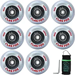 Rodas de skate em linha com rodinhas acendem 72 mm/76 mm 85A LED brilhante para skate em linha rodas de substituição com rolamentos ABEC-9 (pacote com 8) (72 mm)