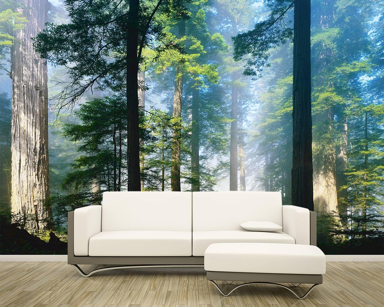 Forest Mural Wallpaper - Nature Scene Wall Mural, 108" X 75", Fabric Material, Not Peel & Stick