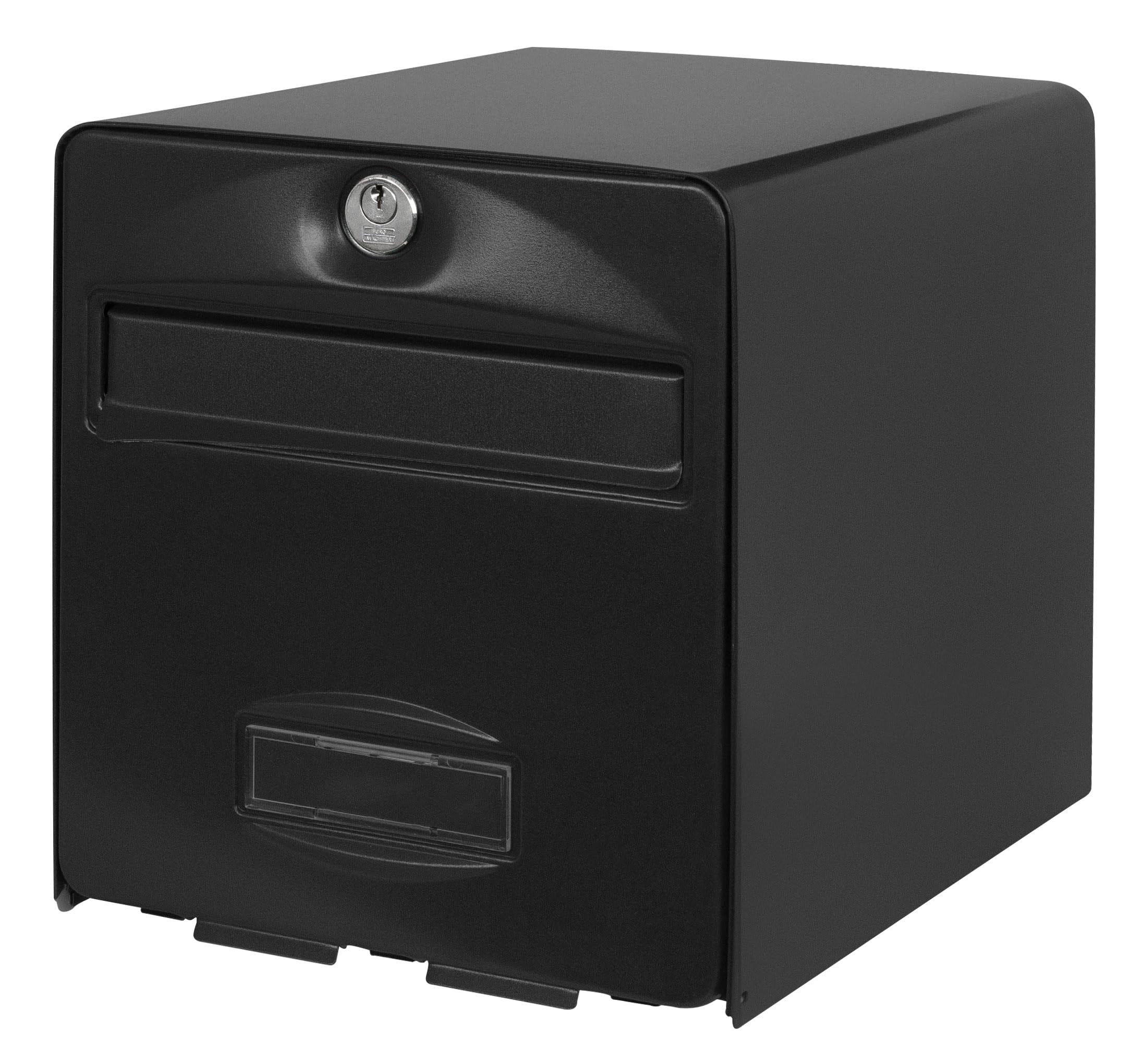 BURG-WÄCHTER Boîte aux Lettres Agréée La Poste, 1 Porte, 508 NO BALthazar, Noir, en Acier Galvanisé, Avec Porte à Ouverture Totale et Stop-Courrier (Porte bloquée à 120°)