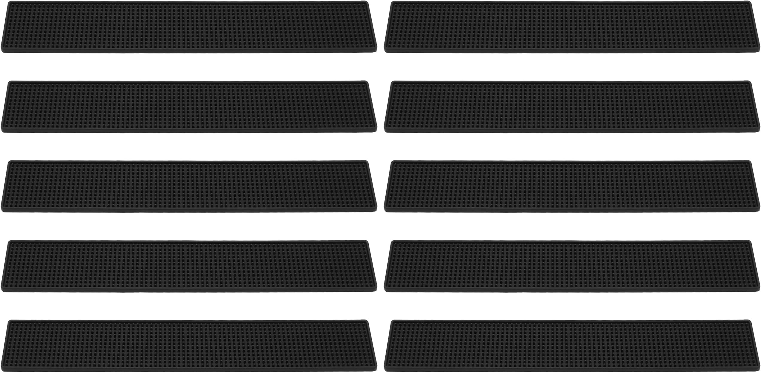 FUNSUEI 5 PCS 4 x 24 Inch Black Rubber Bar Mats, Rubber Bar Service Spill Mat, Non Slip Bar Top Mat, PVC Bar Mixing Drink Pad for Home Kitchen, Pubs, Restaurants (Pack of 2)