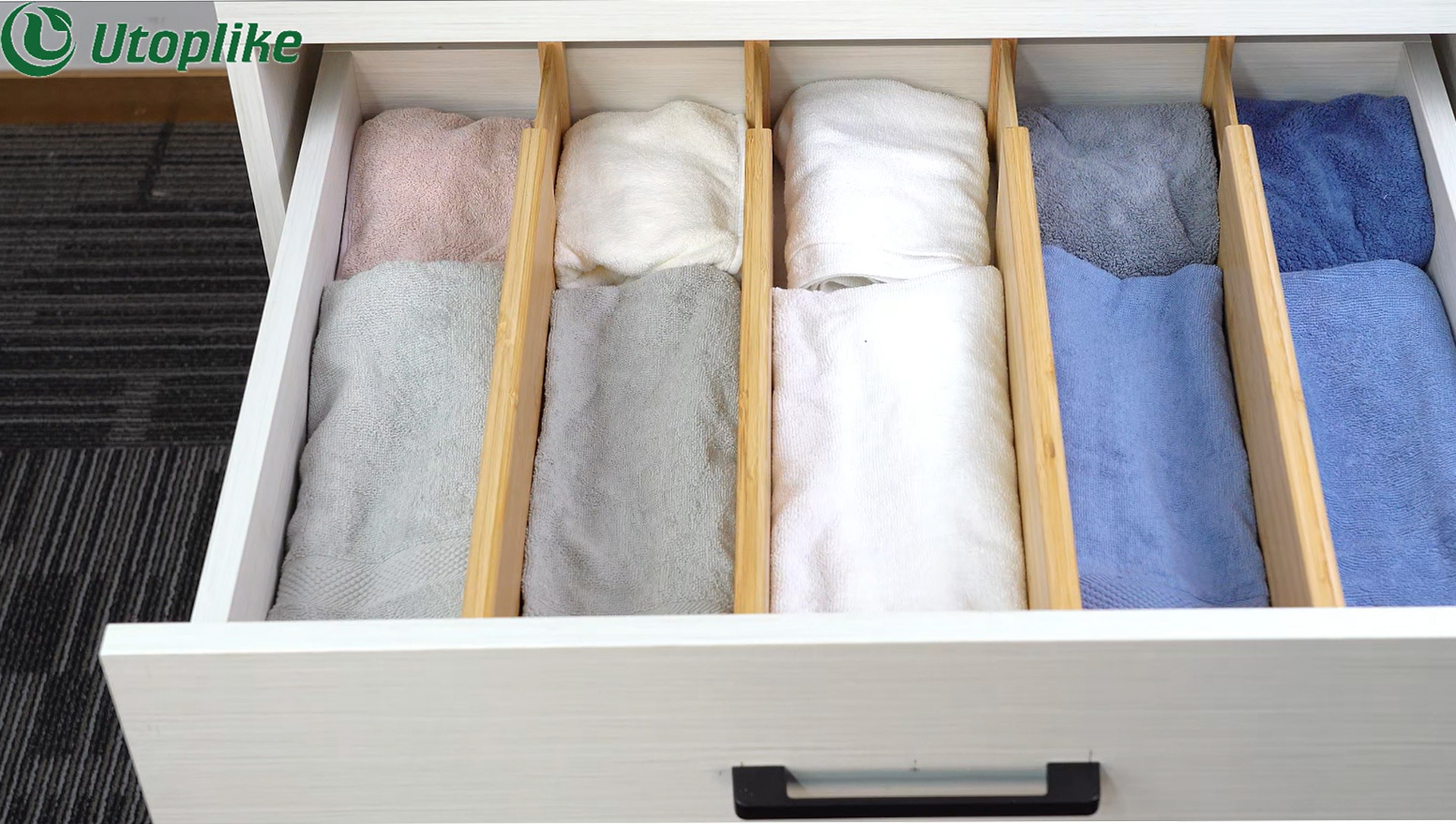 Amazon.com: Utoplike Bamboo Drawer Organizer, 4