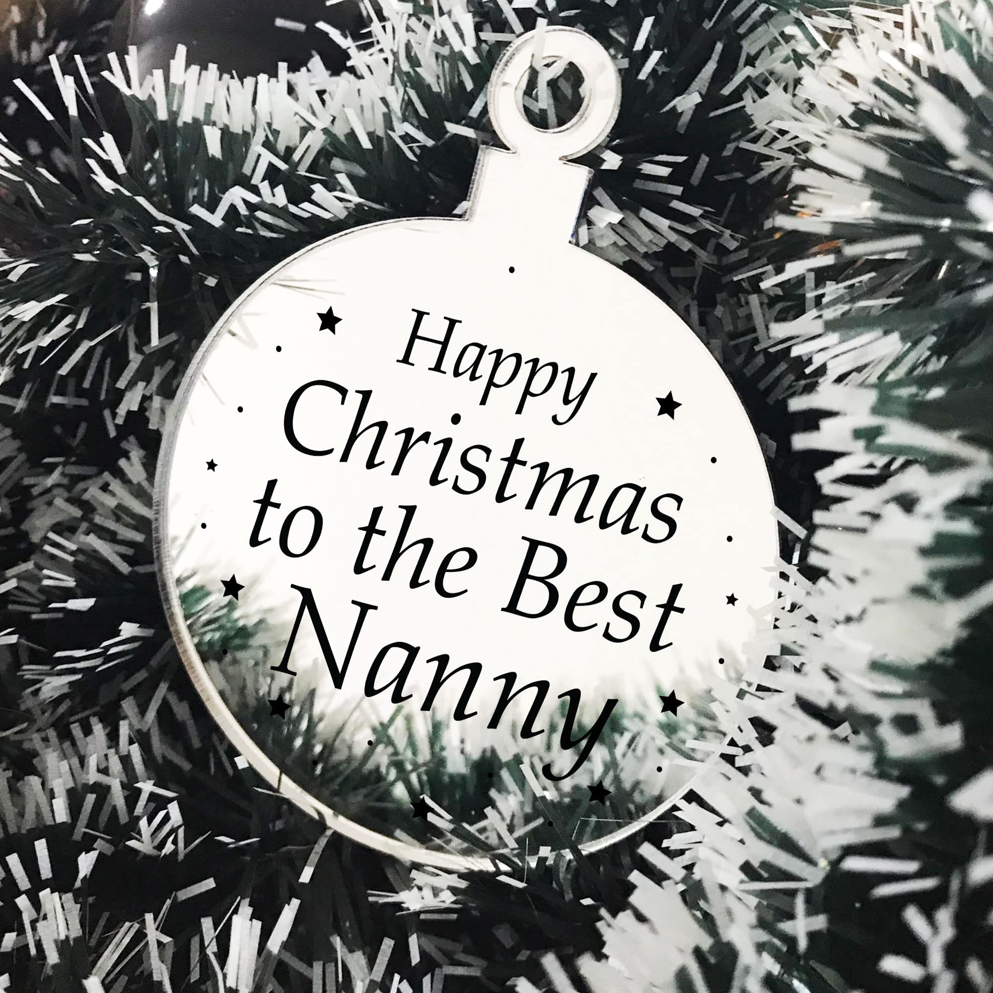 Red Ocean Silver For Nanny Christmas Tree Decoration Engraved Bauble Gift For Her Grandparent Gifts