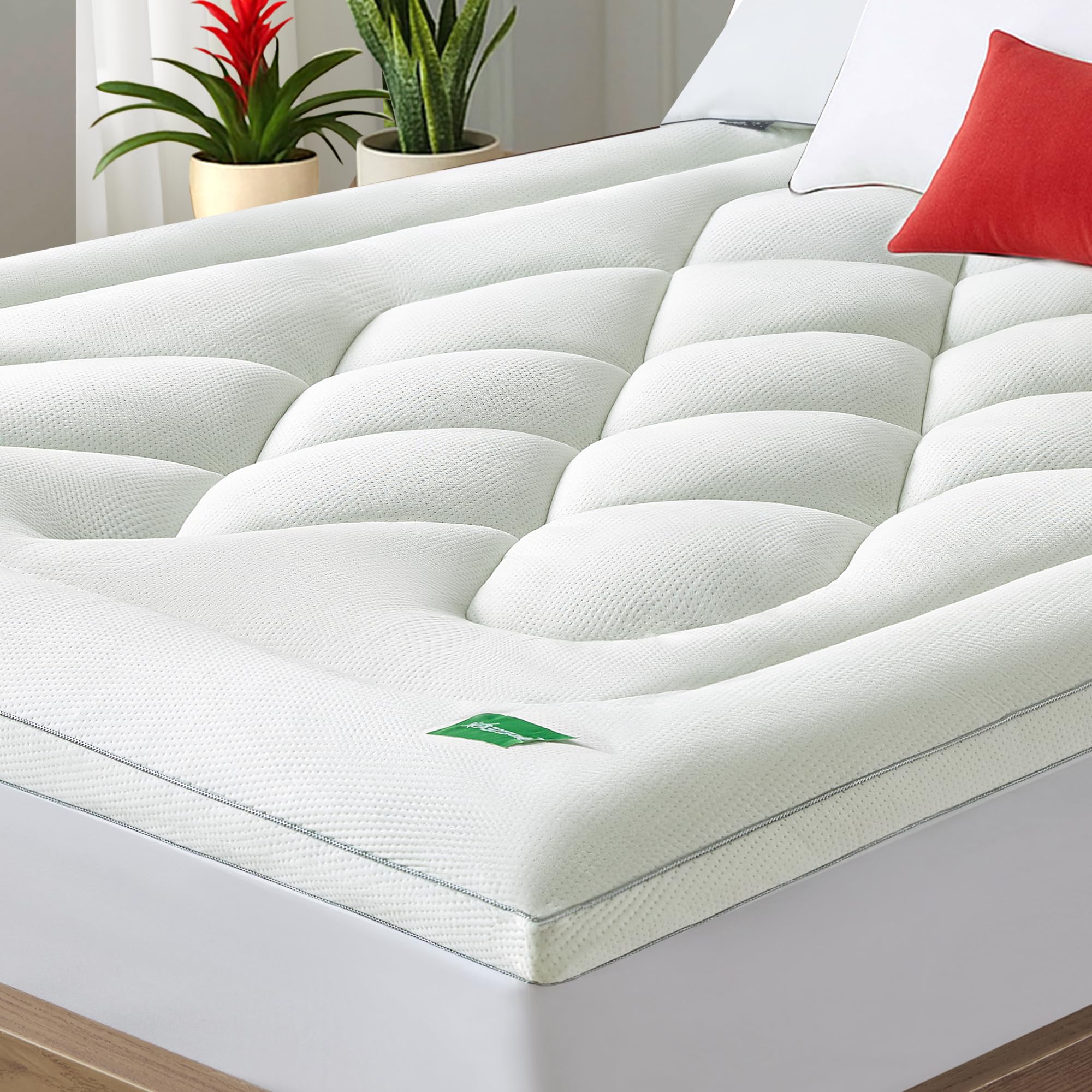 Mattress Topper Queen Size Mattress Pad,Viscose Made from Bamboo Mattress Cover,Pillow Top...