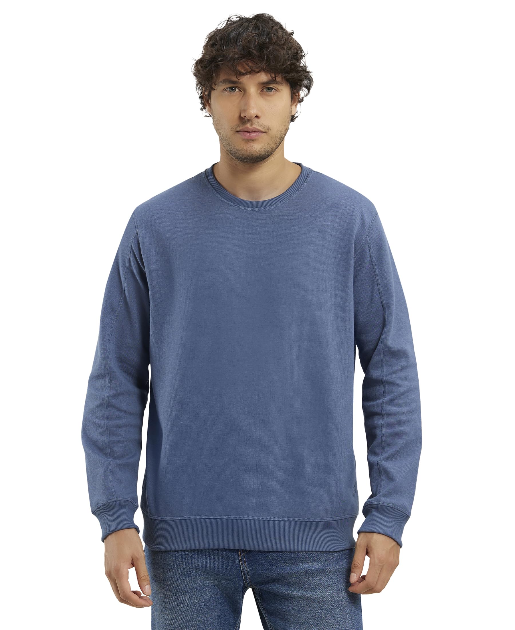 jockey AM48 Men's Super Combed Cotton Rich Pique Sweatshirt with Ribbed Cuffs-picture-15