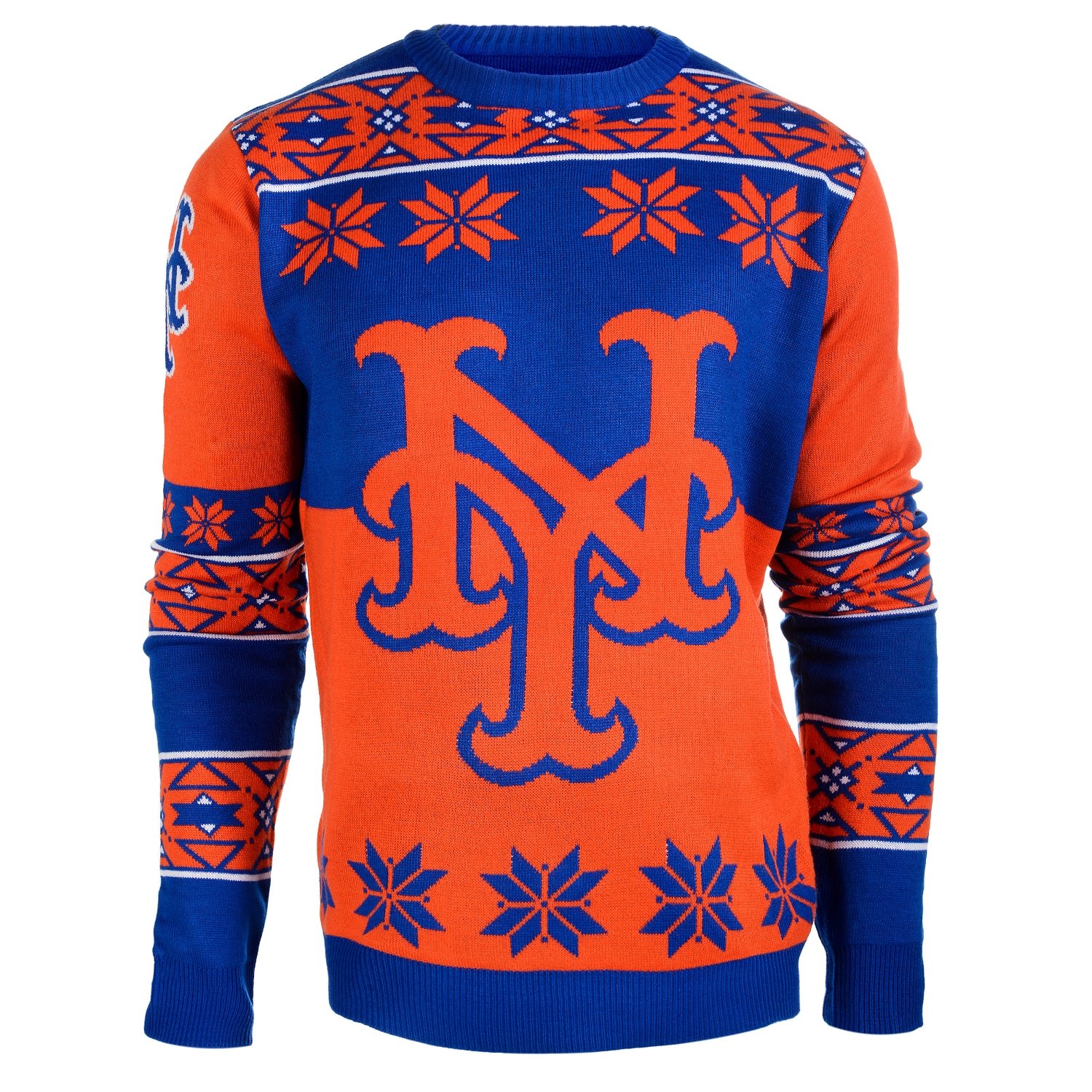 Klew New York Mets MLB Men's Big Logo Ugly Sweater